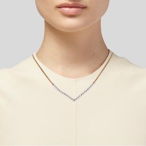 14K Two-Tone Diamond V Necklace